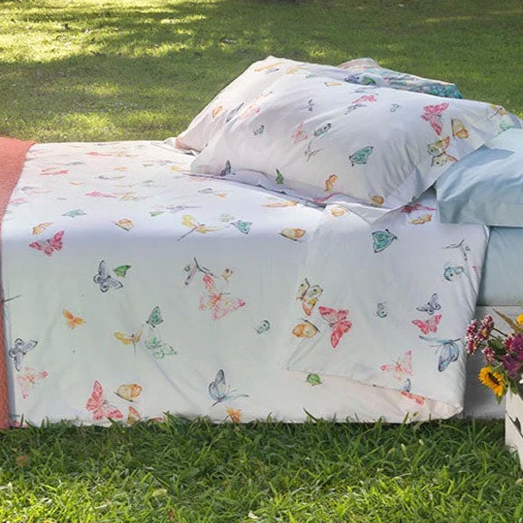 Completo letto in percalle Giverny Butterfly di Mirabello