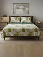 Completo letto Sanderson Daltex colore Muschio – cotone naturale floreale 100% Made in Italy