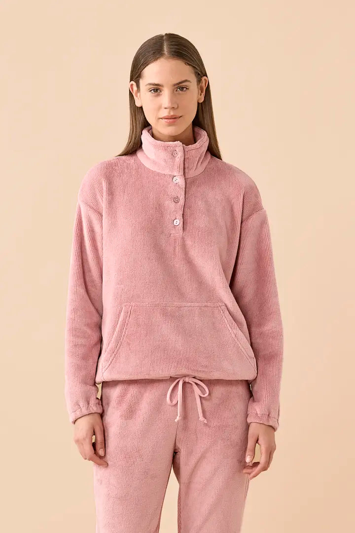 Pigiama donna coral Warm & Chic – dettaglio