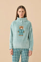 Pigiama Donna Coral Fleece Funny Tartan Verde dettaglio