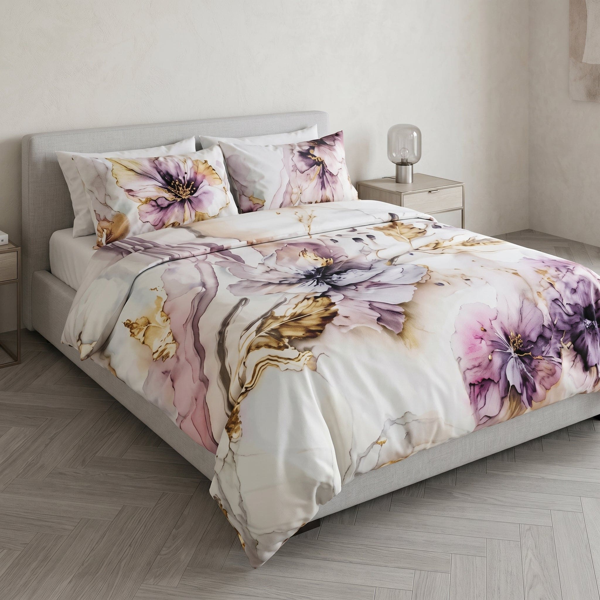 Completo Letto Lenzuola stampa digitale Flower Power 2422 - Cogal