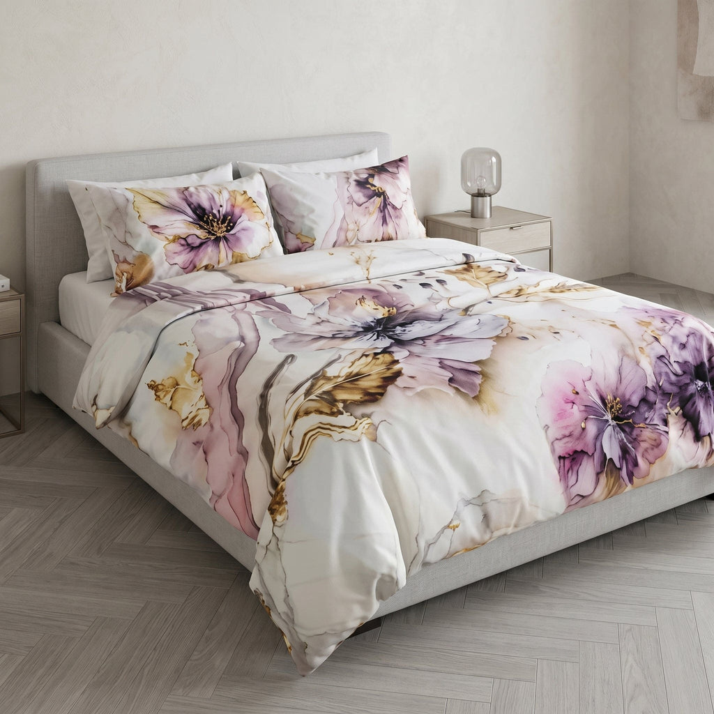 Completo Letto Lenzuola stampa digitale Flower Power 2422 - Cogal