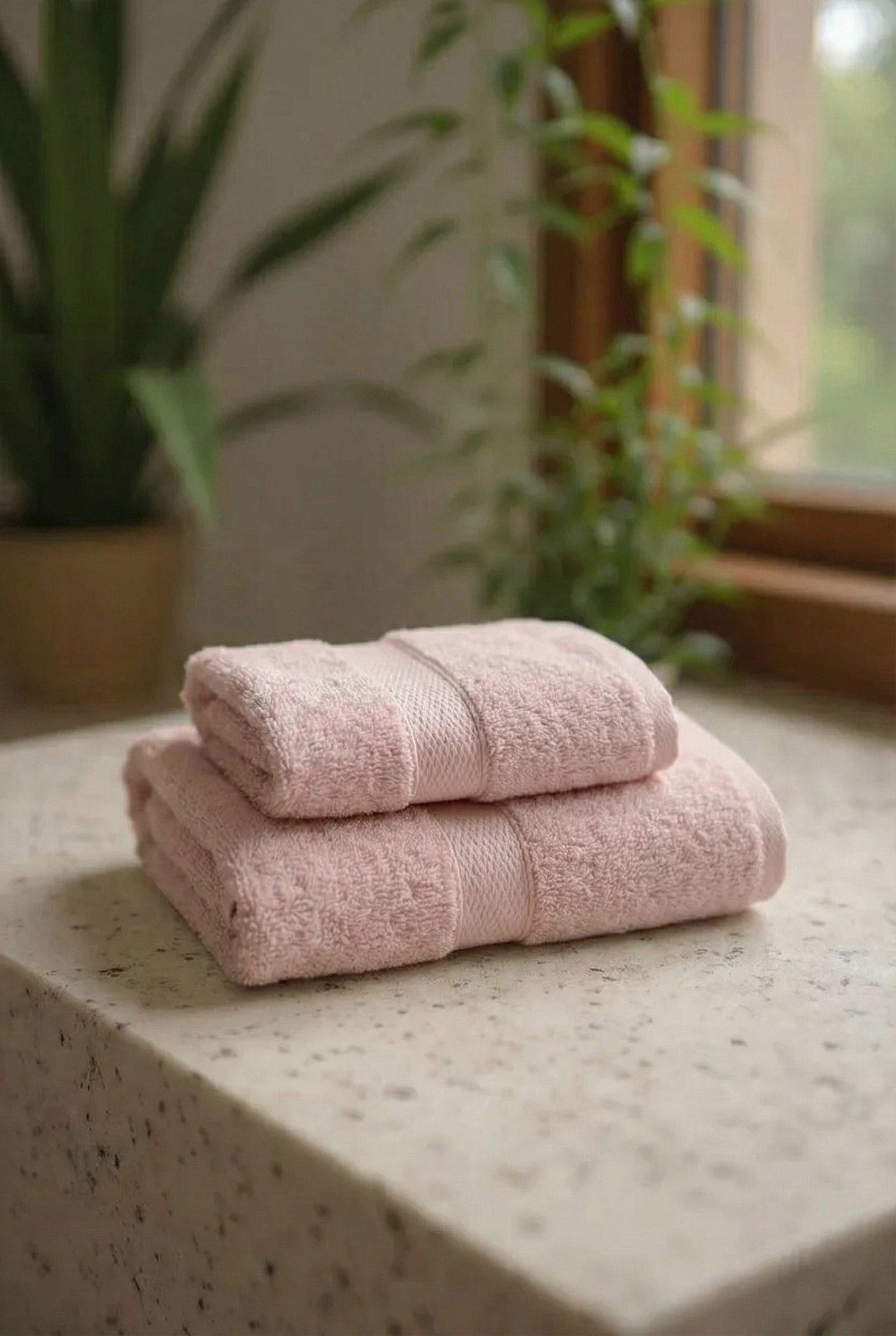 Coppia Asciugamani In Spugna Di Cotone Dubai Tinta Unita - Daltex