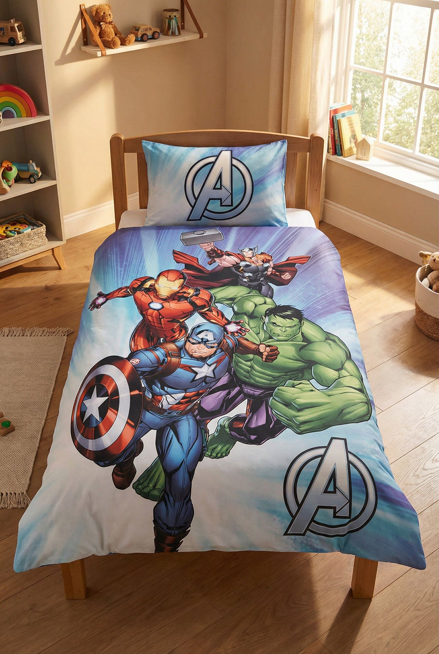 Carillo Parure Copripiumino Piazzata 100% cotone 155x200 Avengers – 1 Piazza con 1 Federa