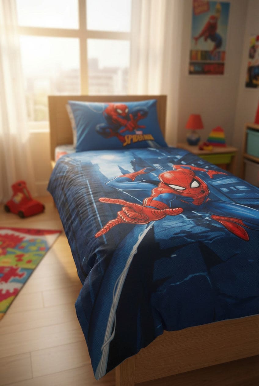 Carillo Parure Copripiumino Piazzata 100% cotone 155x200 Spiderman – 1 Piazza con 1 Federa