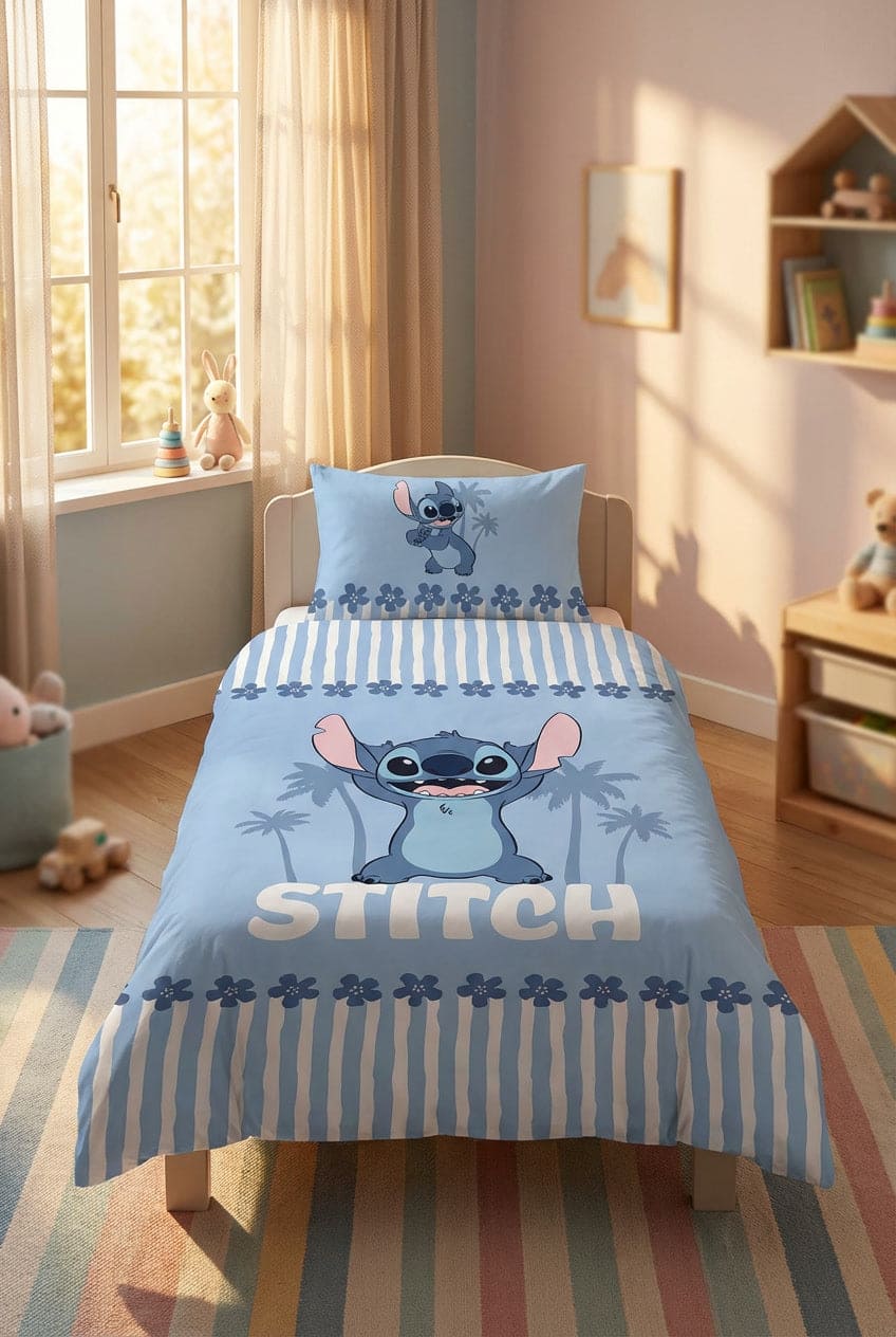 Carillo Parure Copripiumino Piazzata 100% cotone 155x200 Stitch – 1 Piazza con 1 Federa