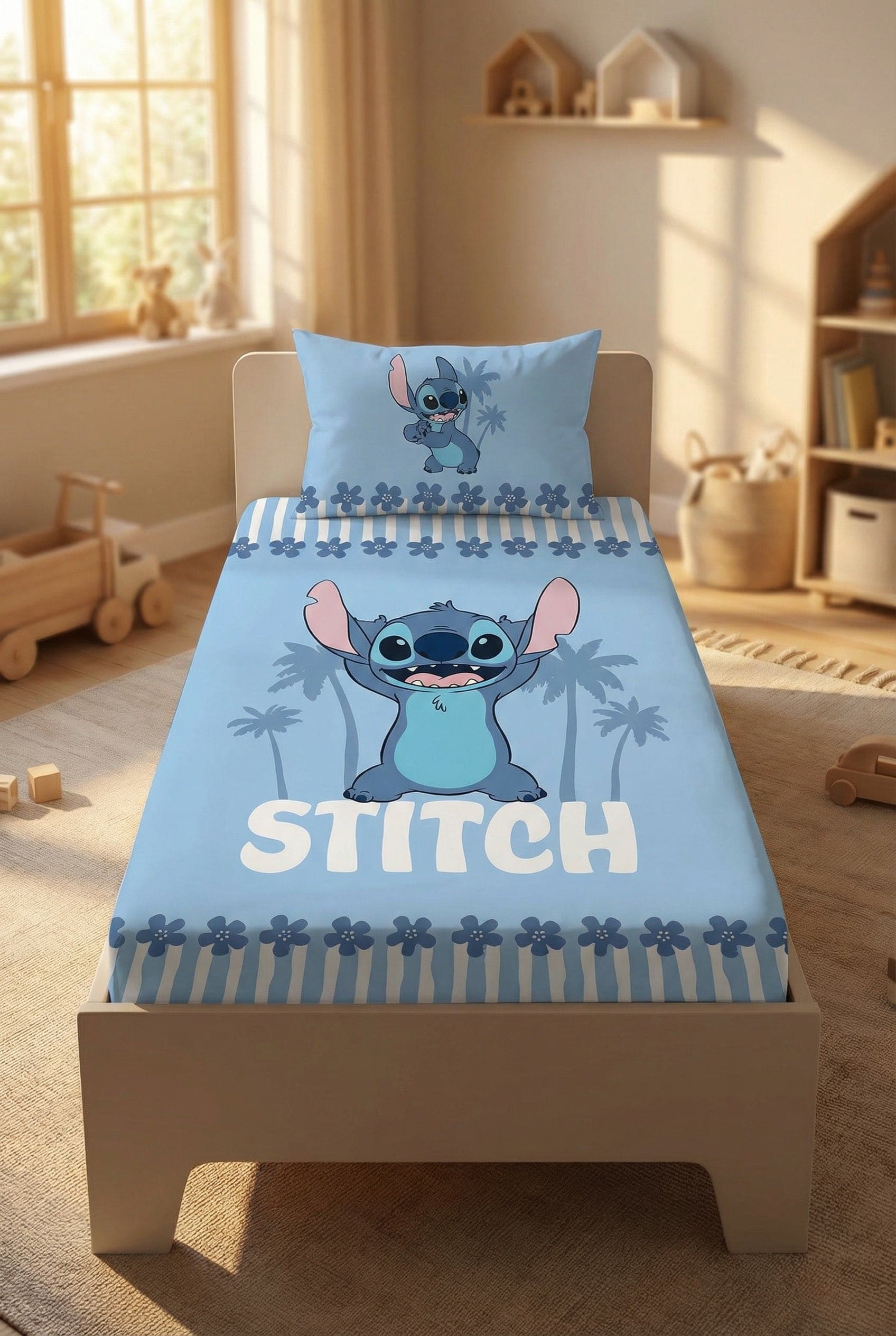 Carillo Parure Lenzuolo Piazzato 100% cotone 160x290 Stitch – 1 Piazza con 1 Federa