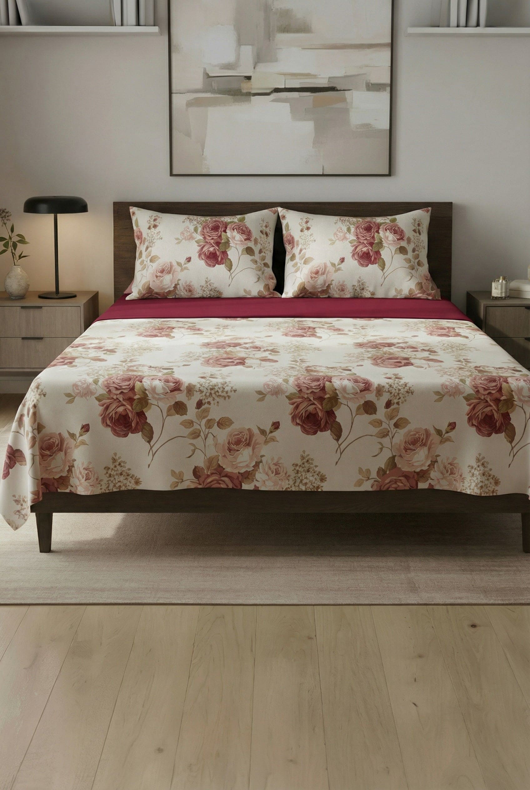 Completo letto Sanderson Daltex colore Corallo – cotone naturale floreale 100% Made in Italy