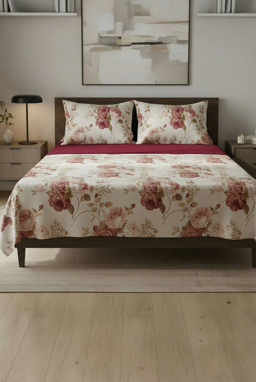 Completo letto Sanderson Daltex colore Corallo – cotone naturale floreale 100% Made in Italy