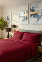 Completo letto Camelia Daltex colore Rosso – raso di cotone effetto seta 100% Made in Italy