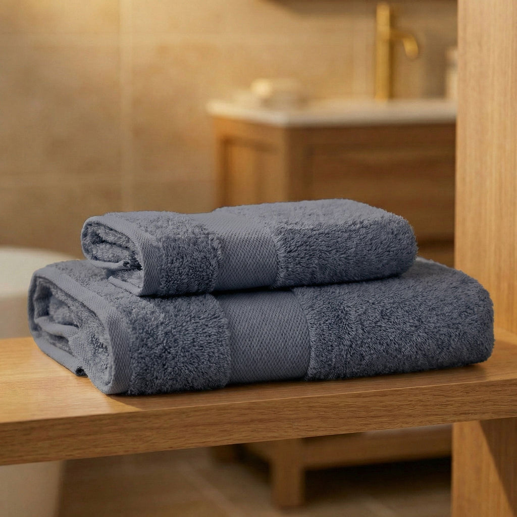 Coppia Asciugamani Soft Touch Viso e Ospite In Spugna 500gr 100% Cotone - Daltex Dubai