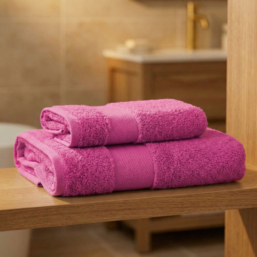 Coppia Asciugamani Soft Touch Viso e Ospite In Spugna 500gr 100% Cotone - Daltex Dubai