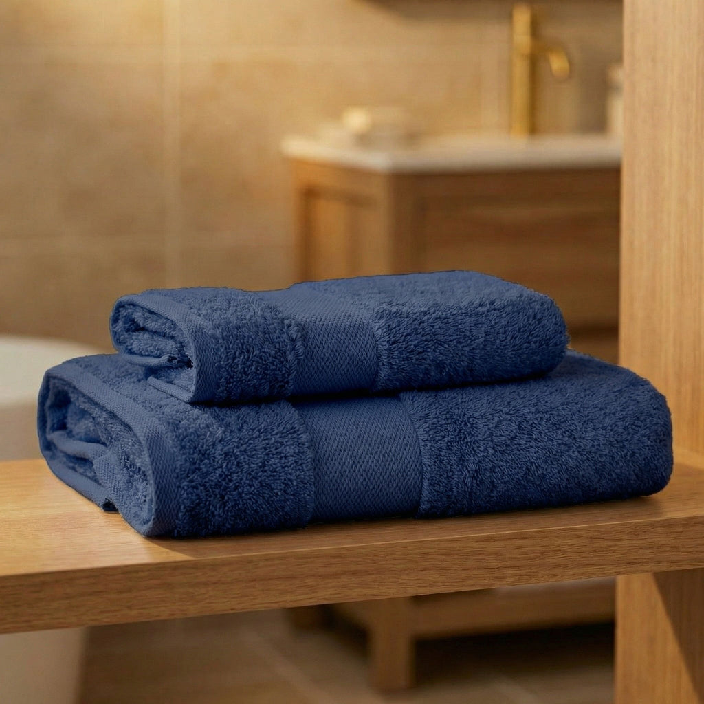 Coppia Asciugamani Soft Touch Viso e Ospite In Spugna 500gr 100% Cotone - Daltex Dubai