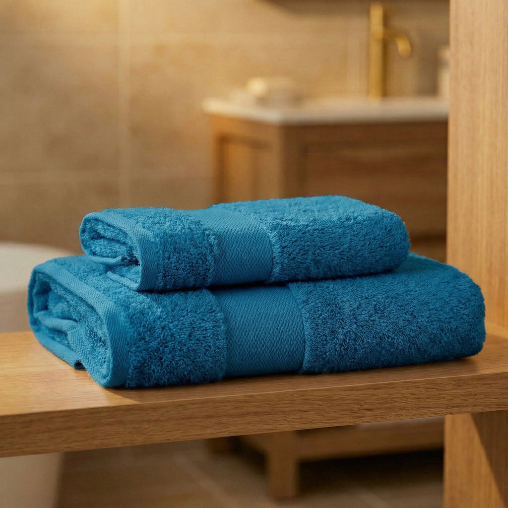 Coppia Asciugamani Soft Touch Viso e Ospite In Spugna 500gr 100% Cotone - Daltex Dubai