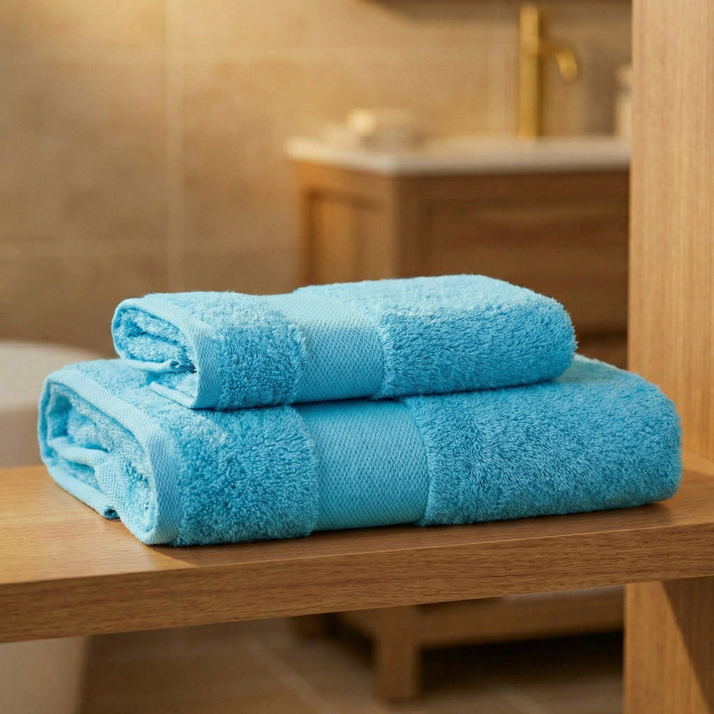 Coppia Asciugamani Soft Touch Viso e Ospite In Spugna 500gr 100% Cotone - Daltex Dubai