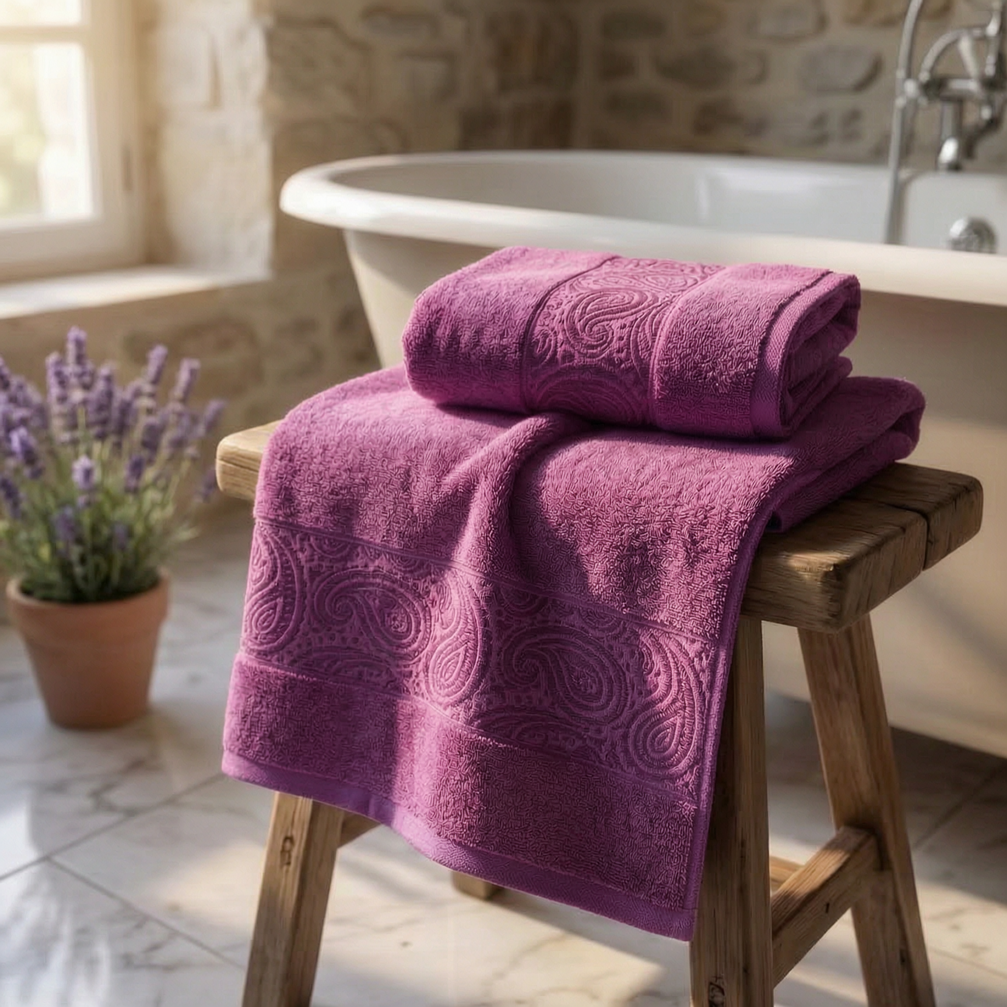 Coppia Asciugamani Viso e Ospite In Spugna 450 Grammi Cashmere/ 15 Colori - Daltex