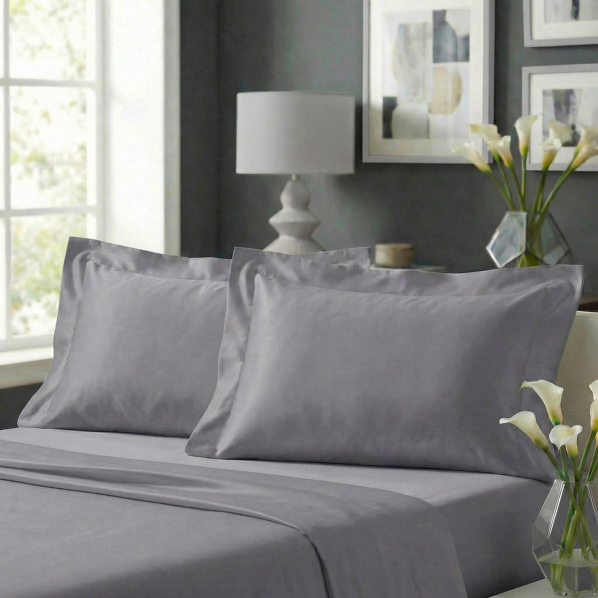 Coppia Federe In Raso Di Puro Cotone Camelia - Daltex