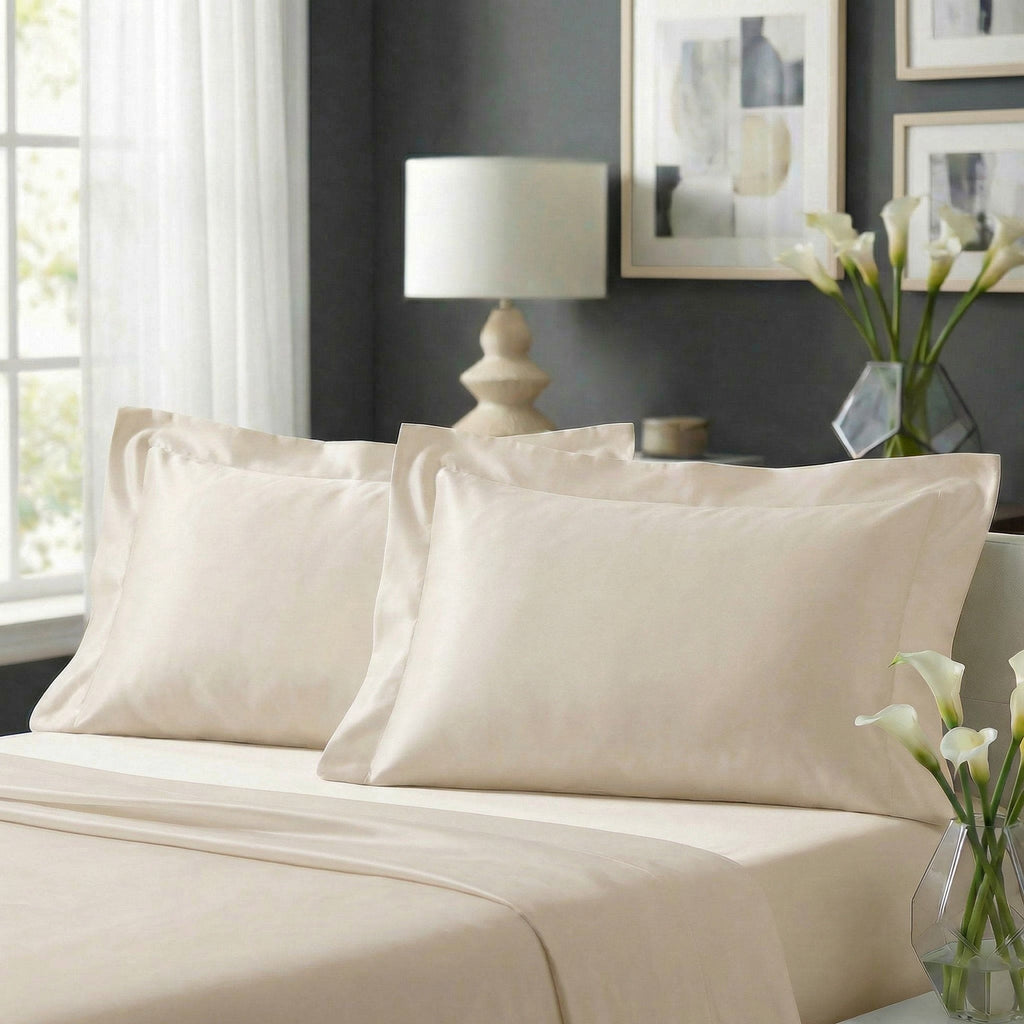 Coppia Federe In Raso Di Puro Cotone Camelia - Daltex
