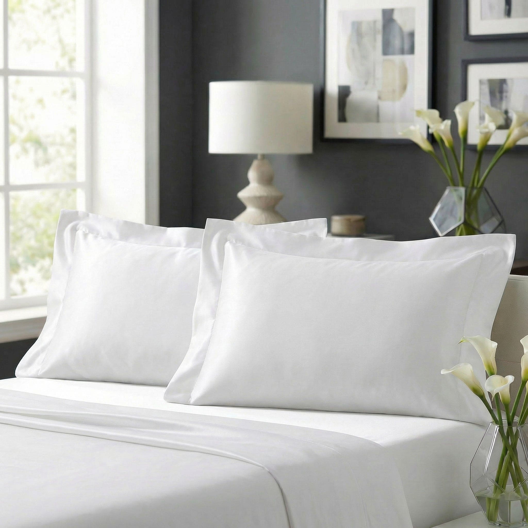 Coppia Federe In Raso Di Puro Cotone Camelia - Daltex