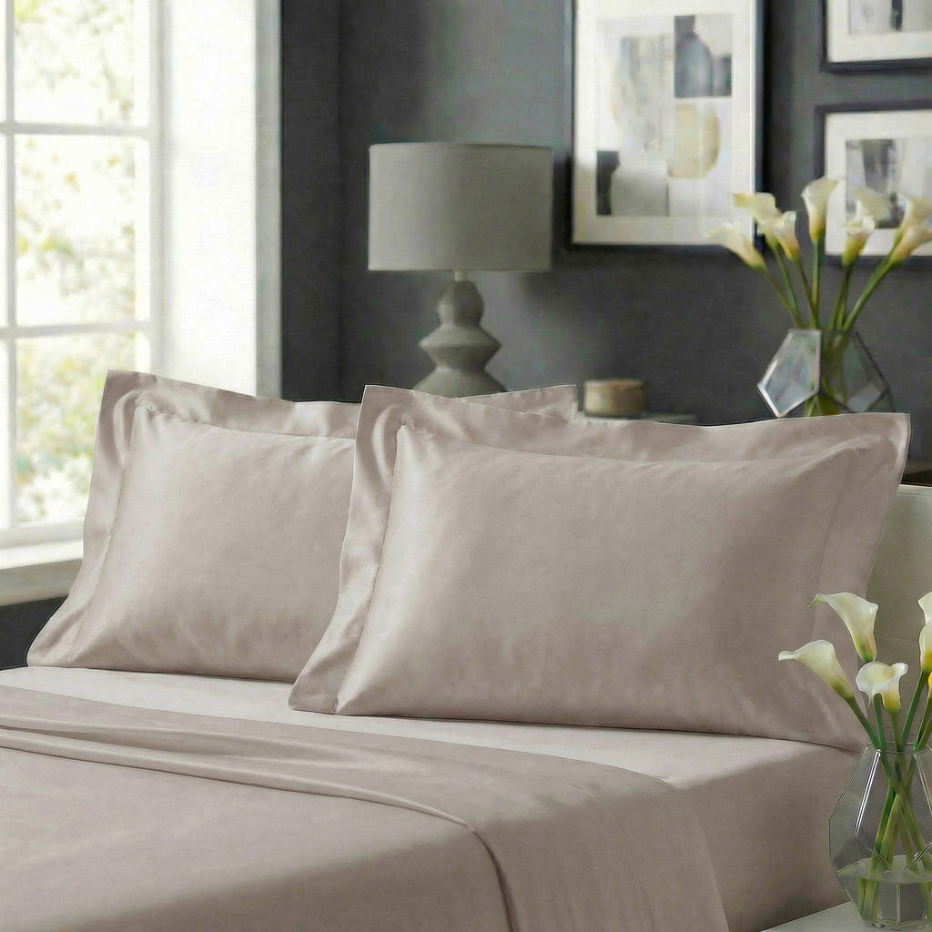 Coppia Federe In Raso Di Puro Cotone Camelia - Daltex