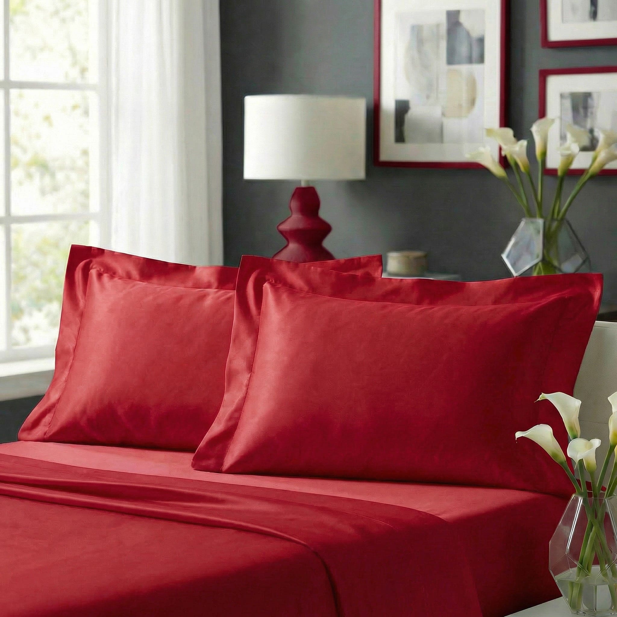 Coppia Federe In Raso Di Puro Cotone Camelia - Daltex