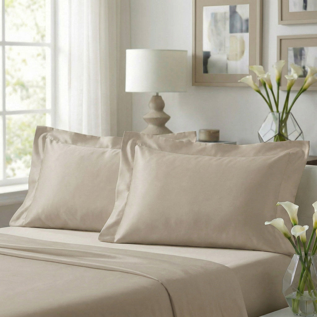 Coppia Federe In Raso Di Puro Cotone Camelia - Daltex