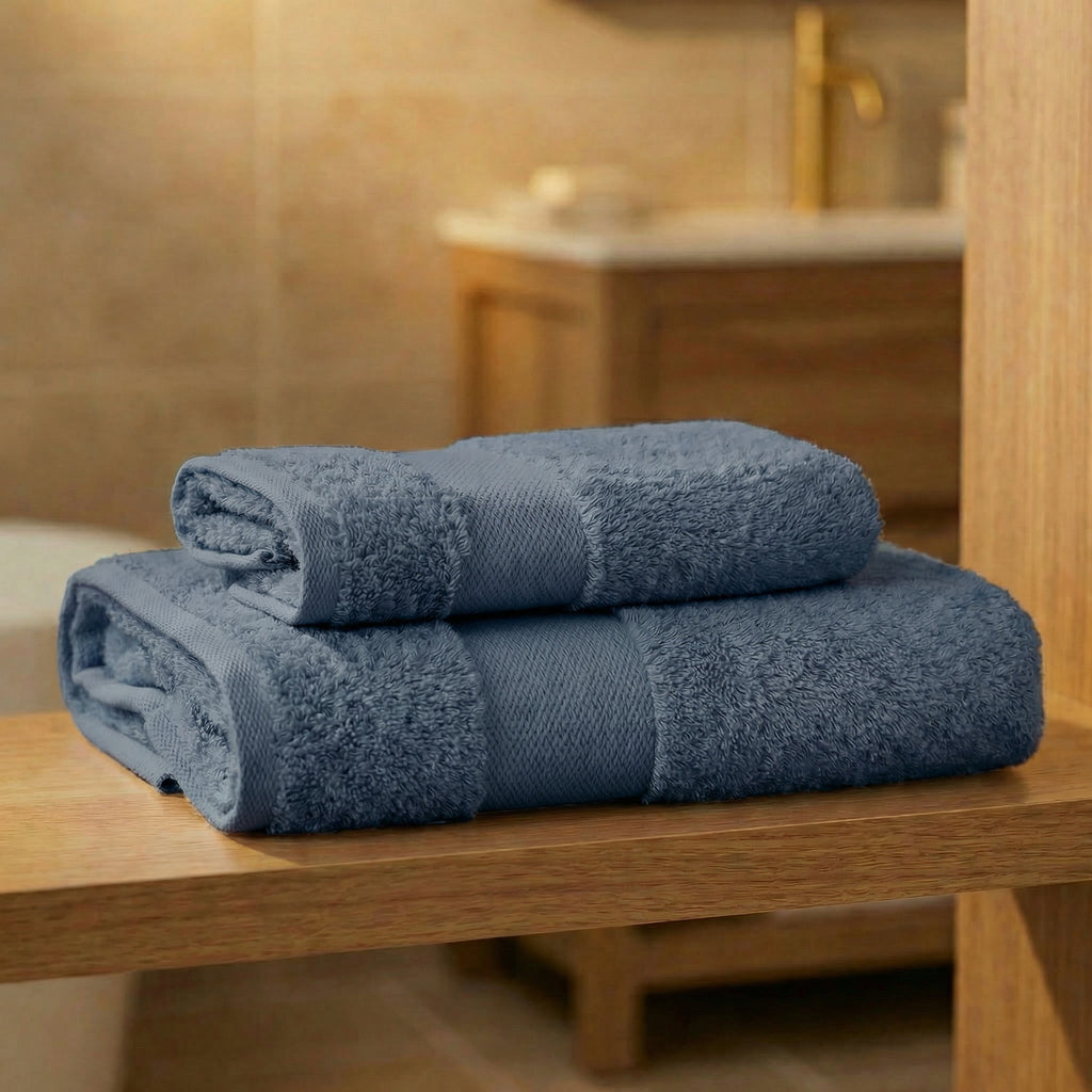 Coppia Asciugamani Soft Touch Viso e Ospite In Spugna 500gr 100% Cotone - Daltex Dubai