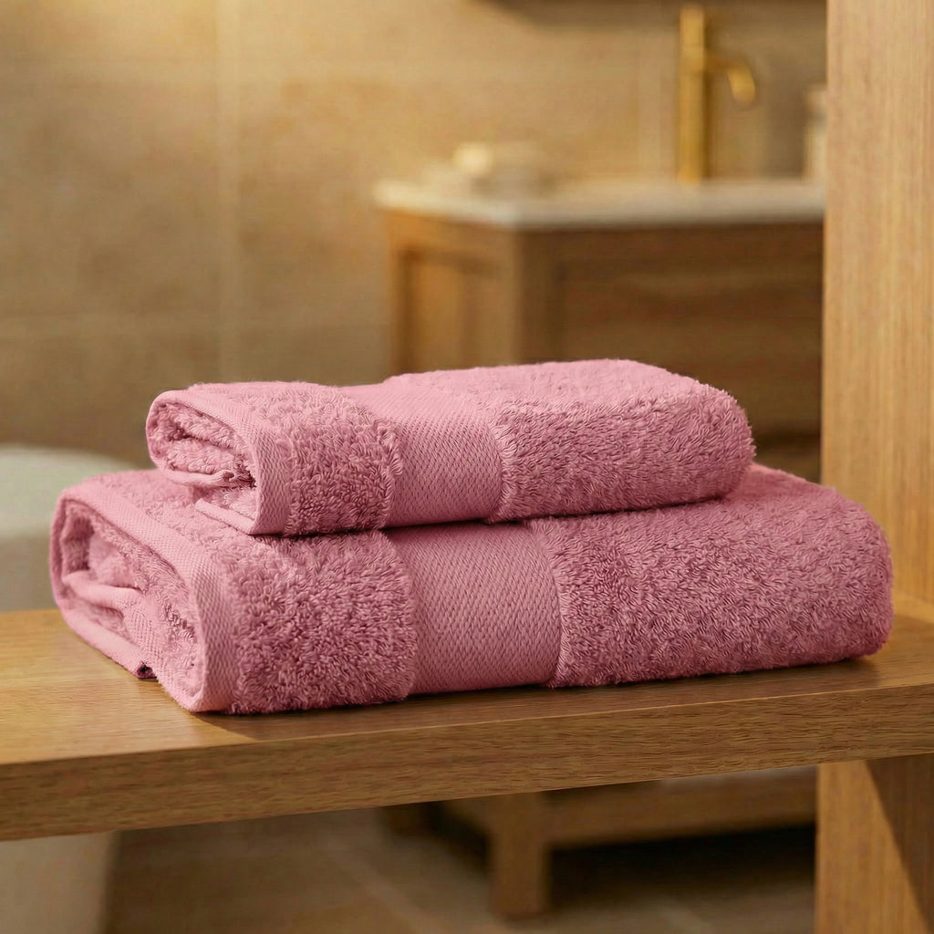 Coppia Asciugamani Soft Touch Viso e Ospite In Spugna 500gr 100% Cotone - Daltex Dubai