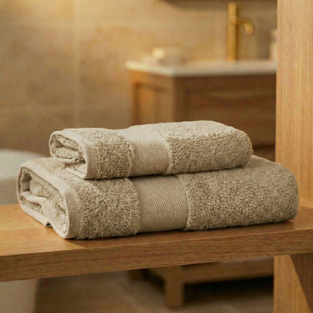 Coppia Asciugamani Soft Touch Viso e Ospite In Spugna 500gr 100% Cotone - Daltex Dubai