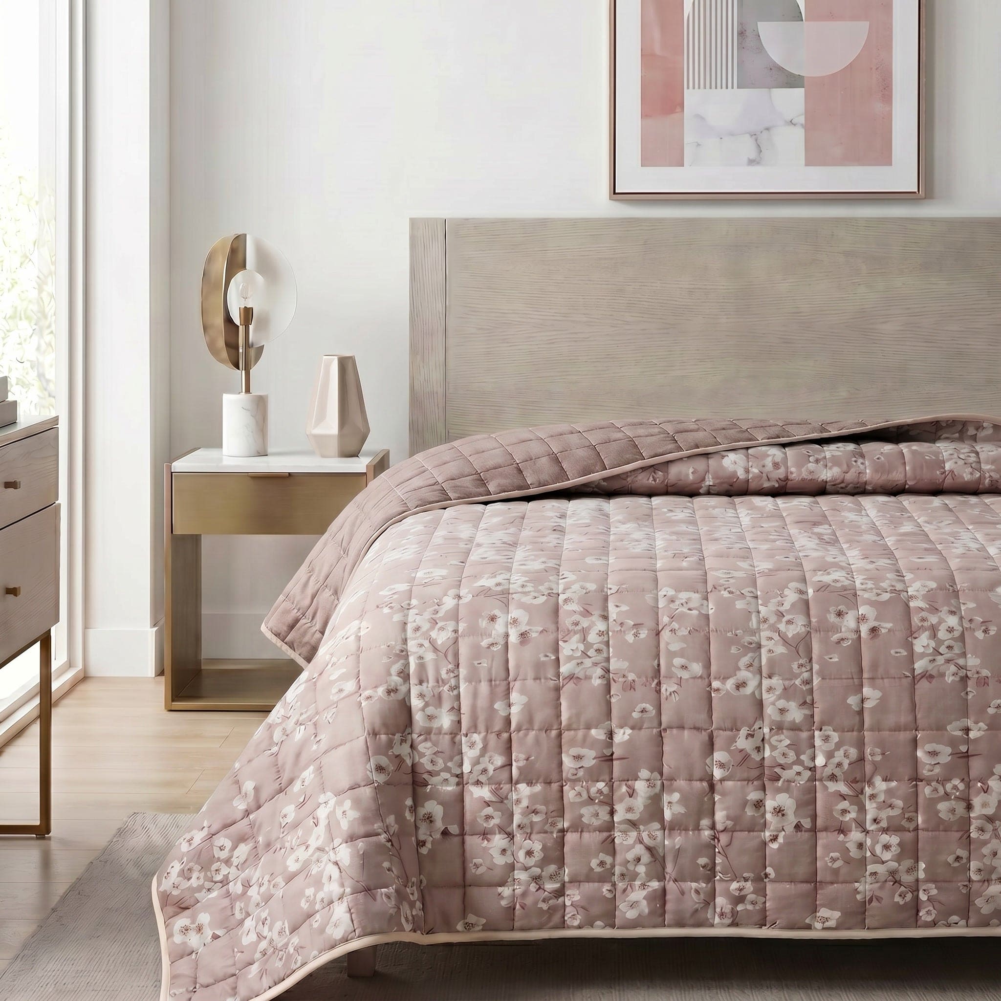 Trapuntino Delicate Pink Daunex – Double-Face Soft Touch Stampa Digitale