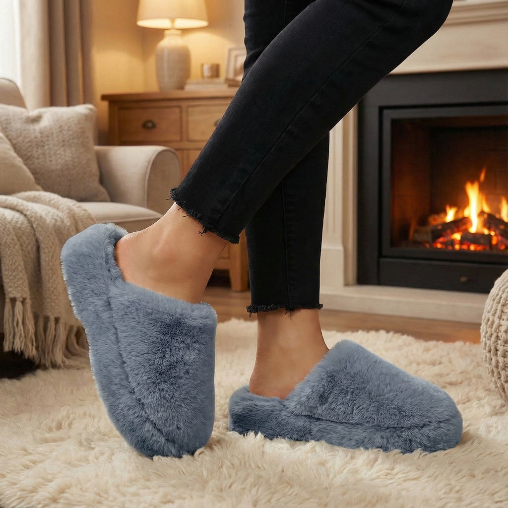 Daunex Pantofole con zeppa e pelliccia Fur da Donna