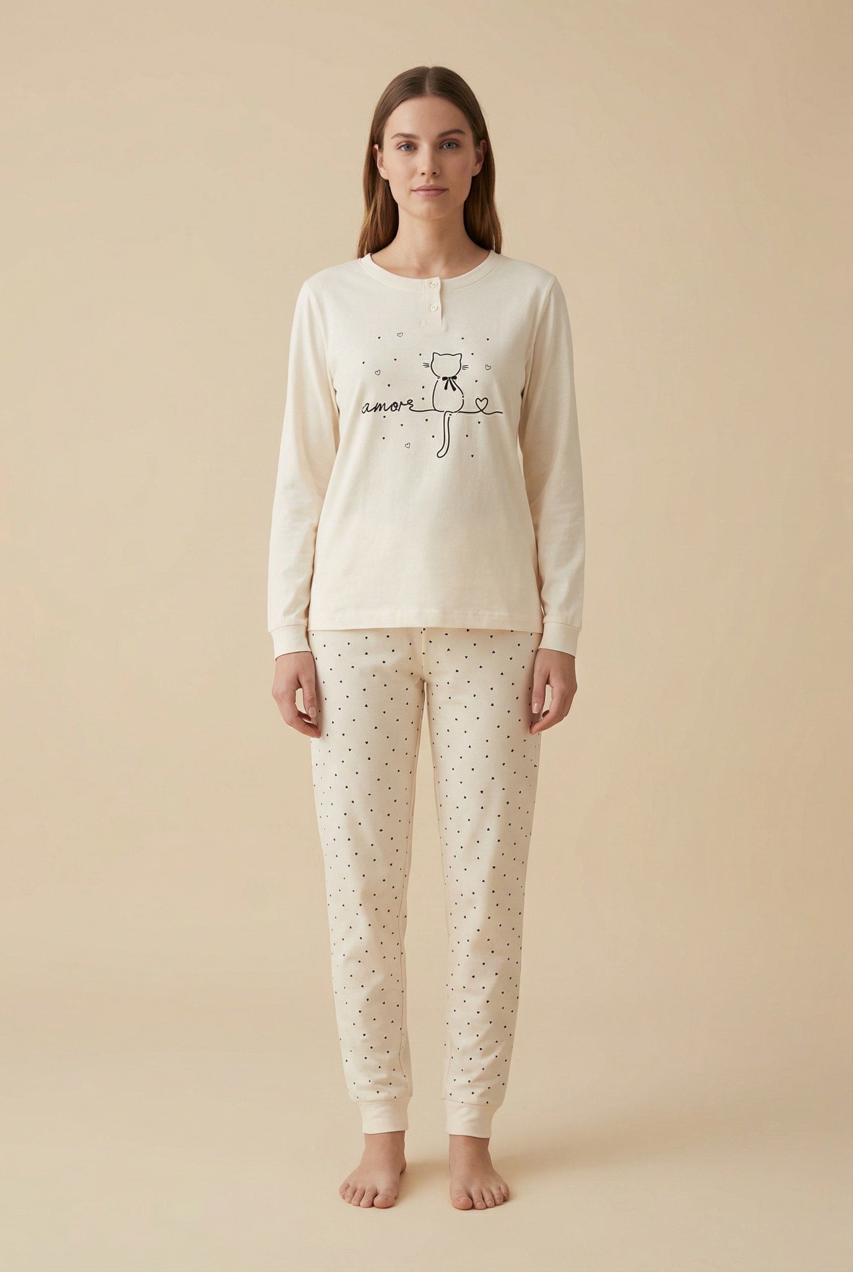 Pigiama Donna Cotone Manica Lunga - Noidinotte