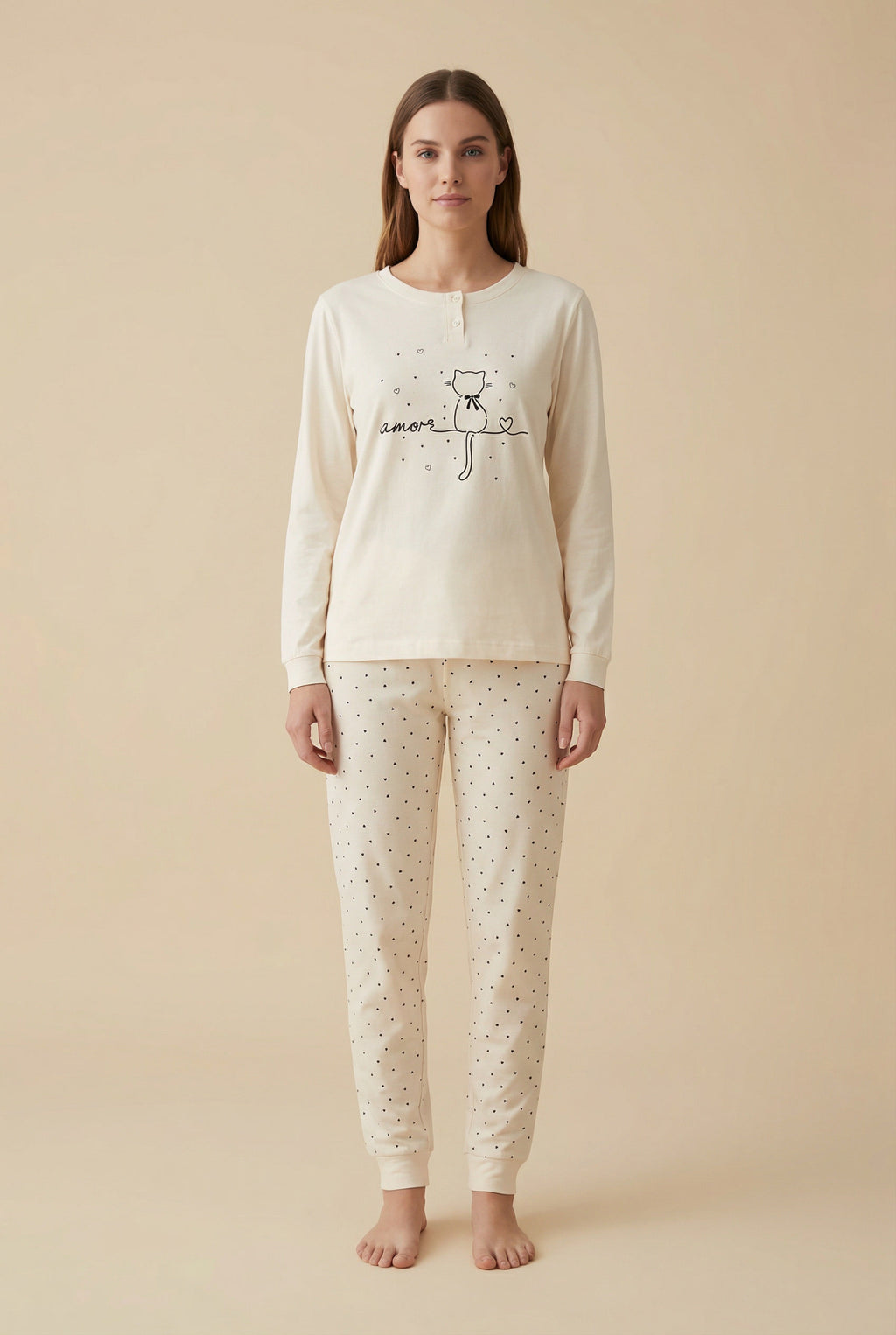 Pigiama Donna Cotone Manica Lunga - Noidinotte