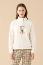 Pigiama Donna Micropile Cute Ribbons Beige dettaglio