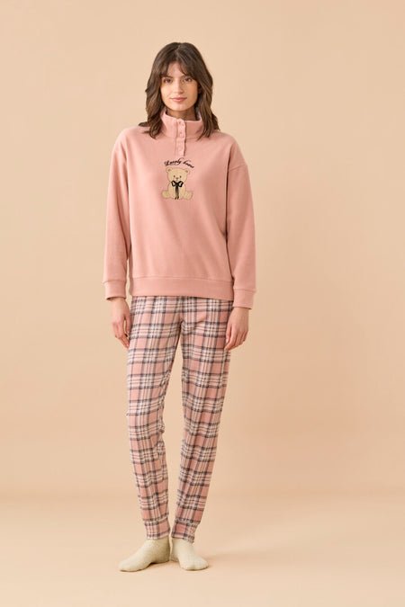 Pigiama Donna Micropile Cute Ribbons Rosa