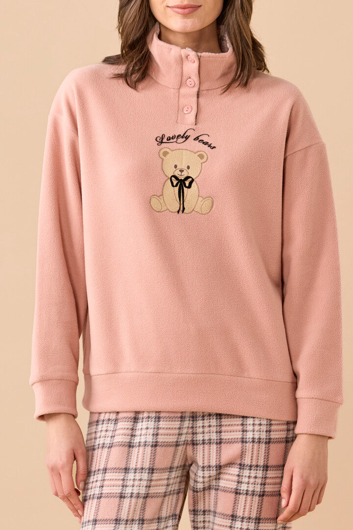 Pigiama Donna Micropile Cute Ribbons Rosa dettaglio 2