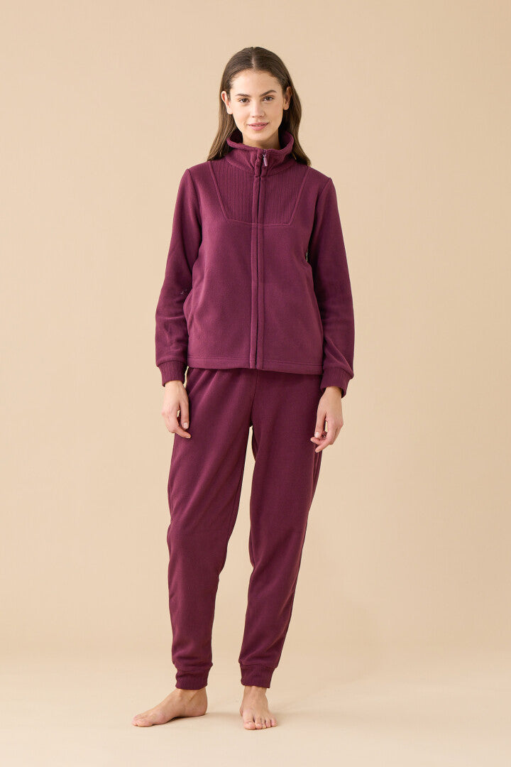 Completo Donna Micropile Rasato Cozy Bordeaux