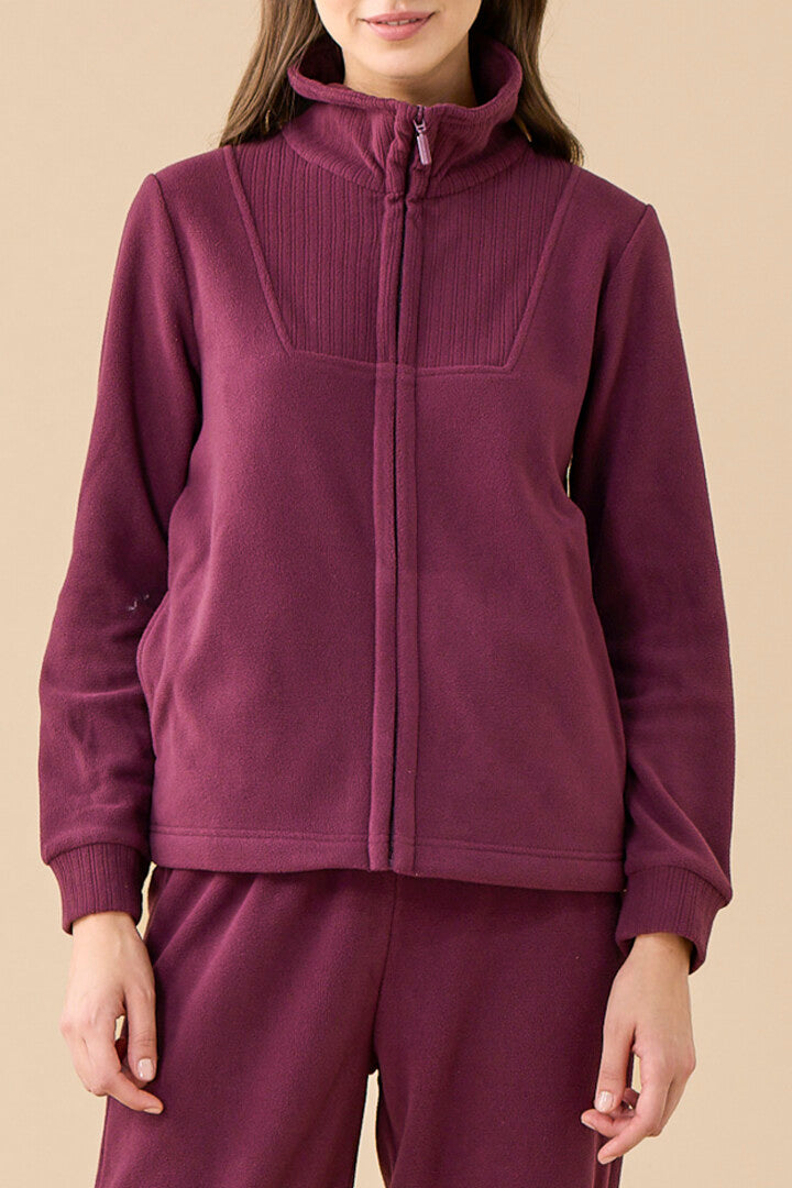 Completo Donna Micropile Rasato Cozy Bordeaux dettaglio 2