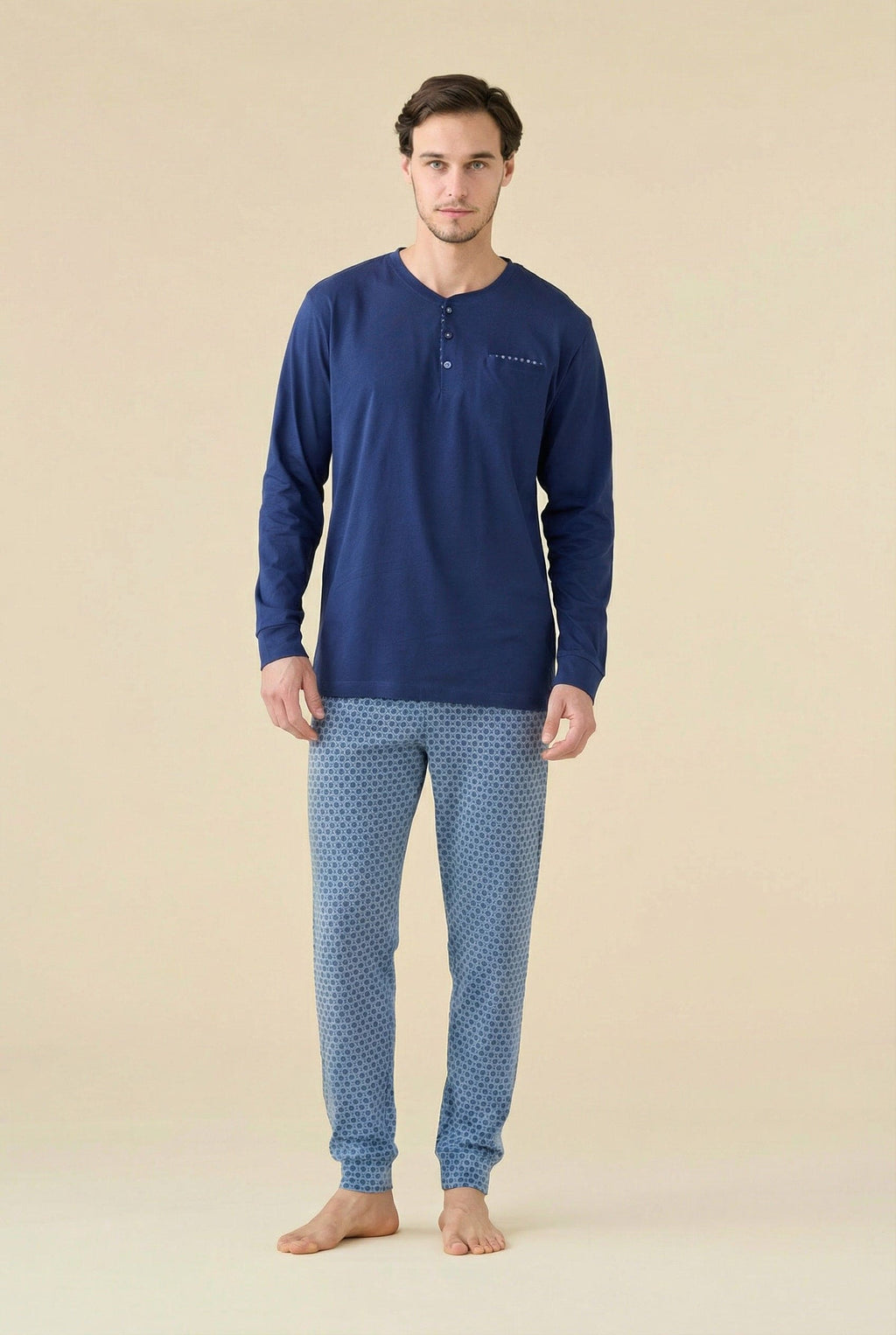 Pigiama Uomo Jersey di Cotone Manica Lunga – Noidinotte