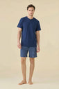 Pigiama Uomo Estivo in Jersey di Cotone Navy Dot - Noidinotte