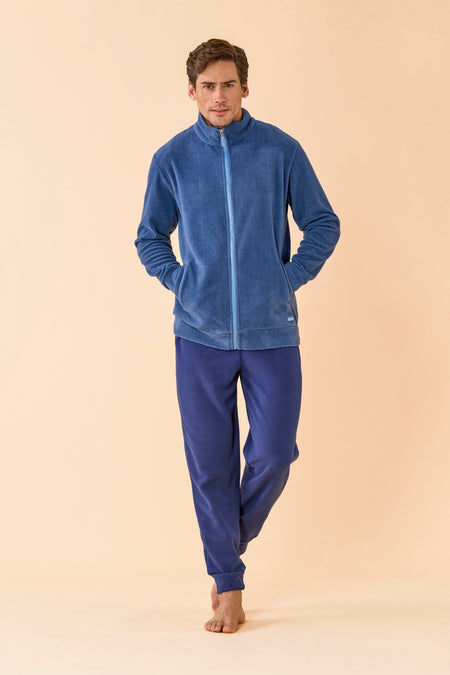 Pigiama Uomo Micropile Classic Blu Avio