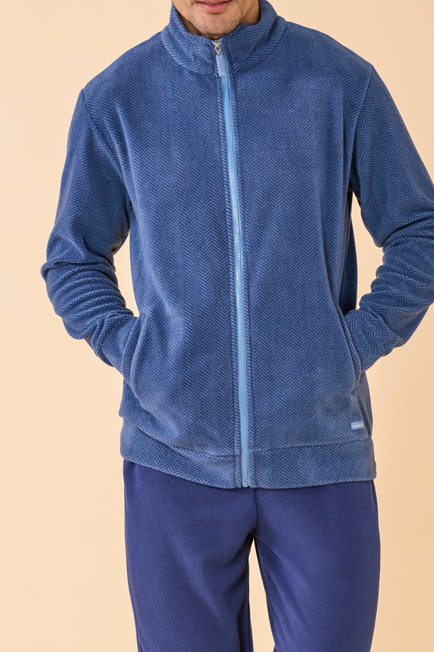 Pigiama Uomo Micropile Classic Blu Avio dettaglio 2