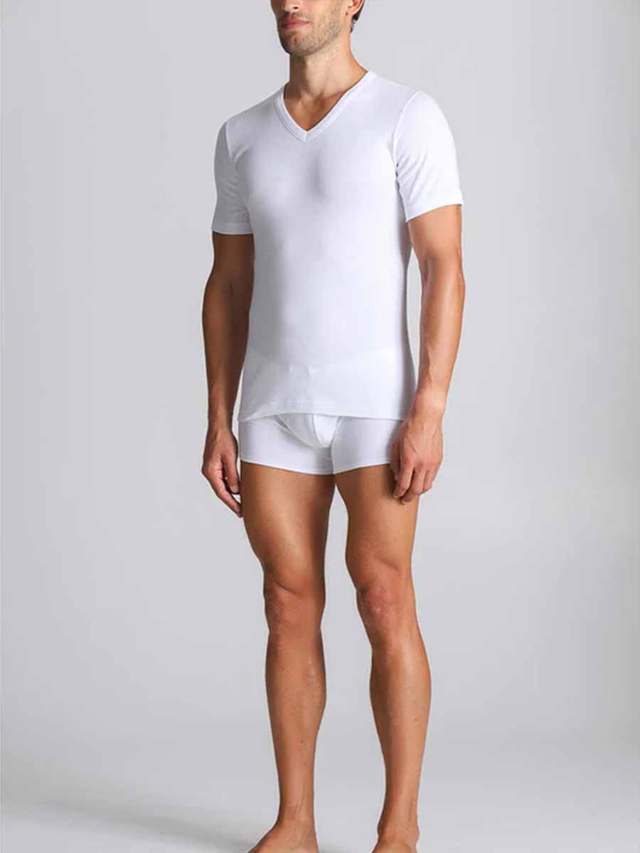 Maglietta uomo scollo V in interlock puro cotone Boglietti FNM007