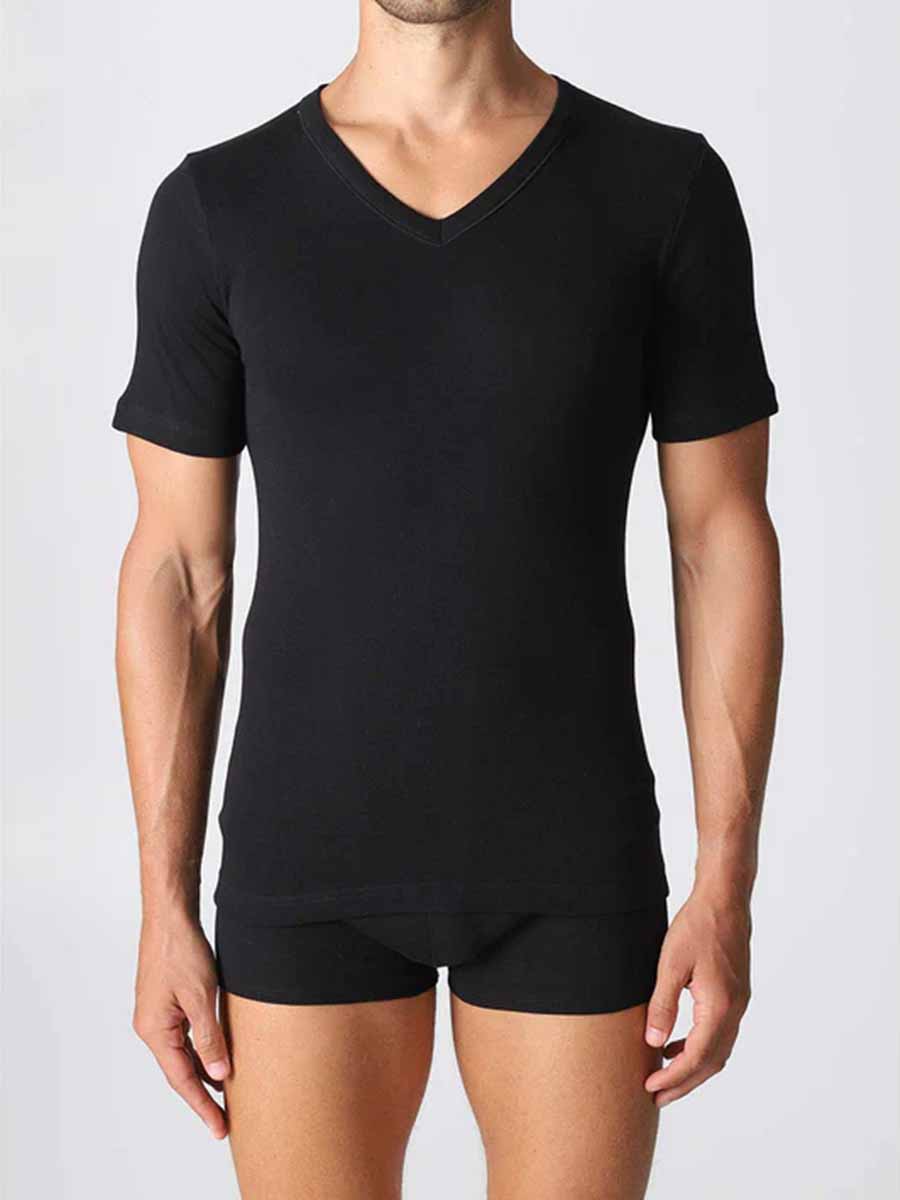 Maglietta uomo scollo V in interlock puro cotone Boglietti FNM007