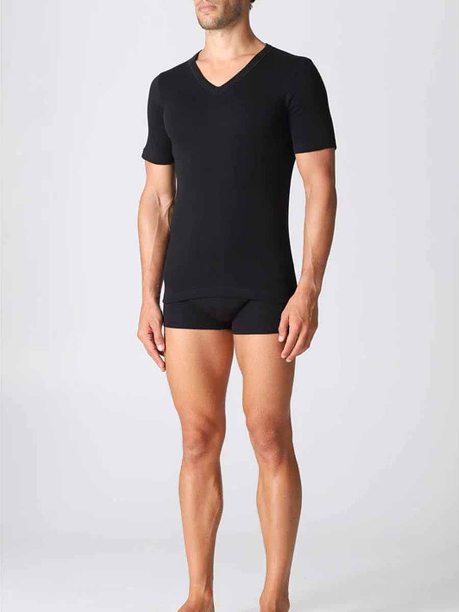 Maglietta uomo scollo V in interlock puro cotone Boglietti FNM007