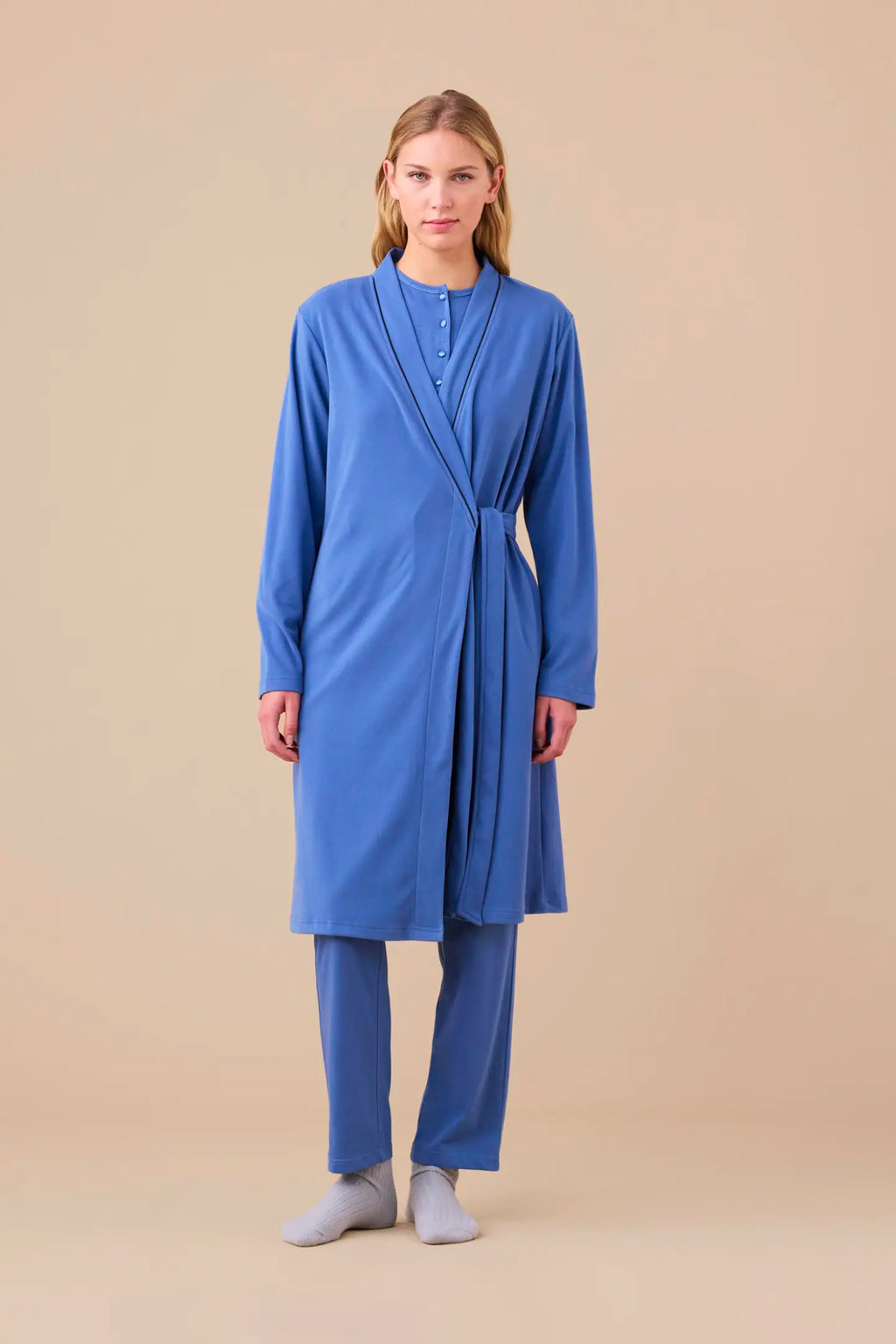 Vestaglia Donna Micropile Sciallata Tinta Unita - Noidinotte
