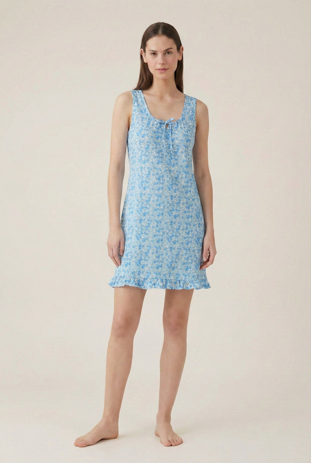 Camicia da Notte Donna in Cotone a Spalla Larga - Noidinotte