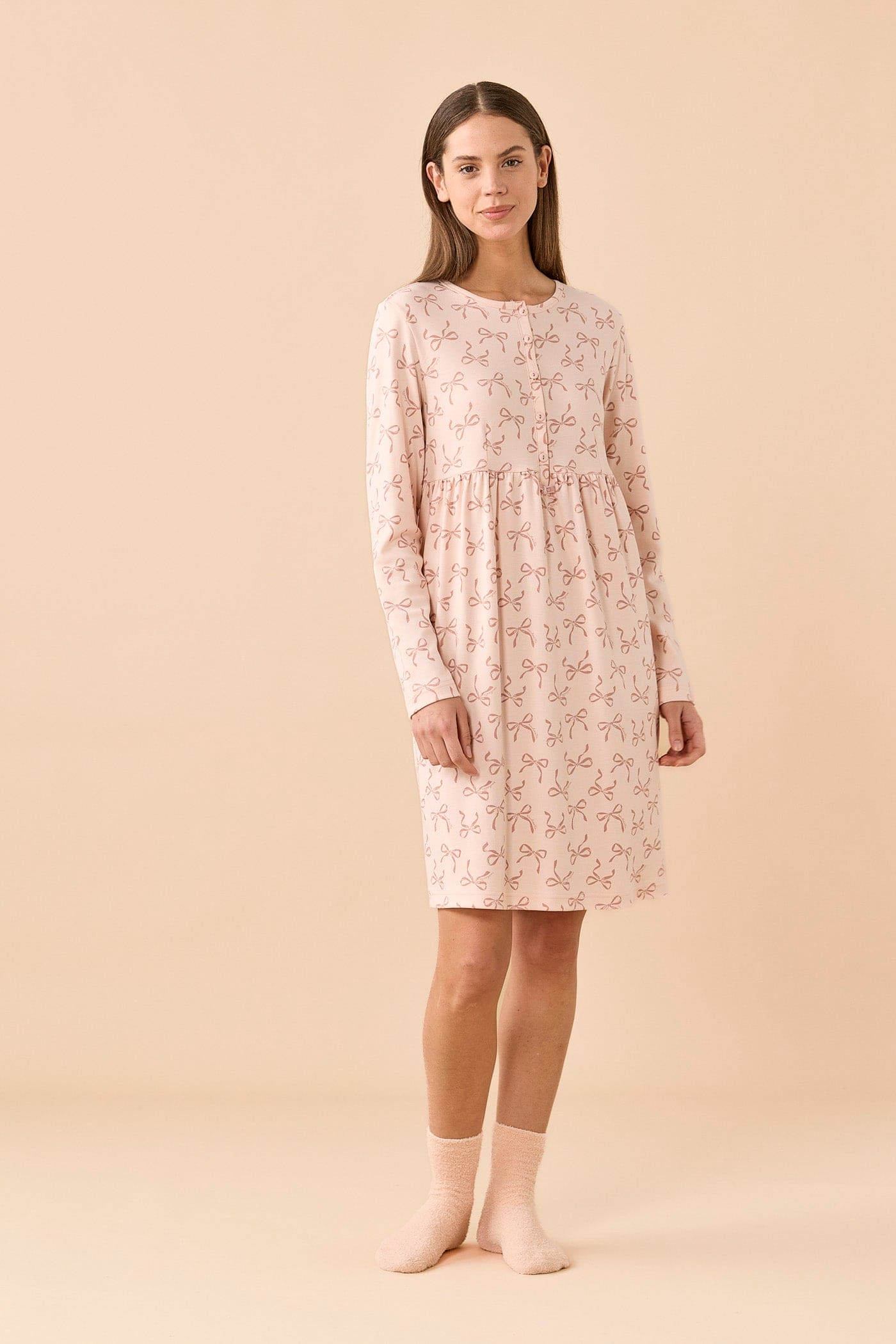 Camicia da Notte Donna Caldo Cotone Noidinotte LA003630