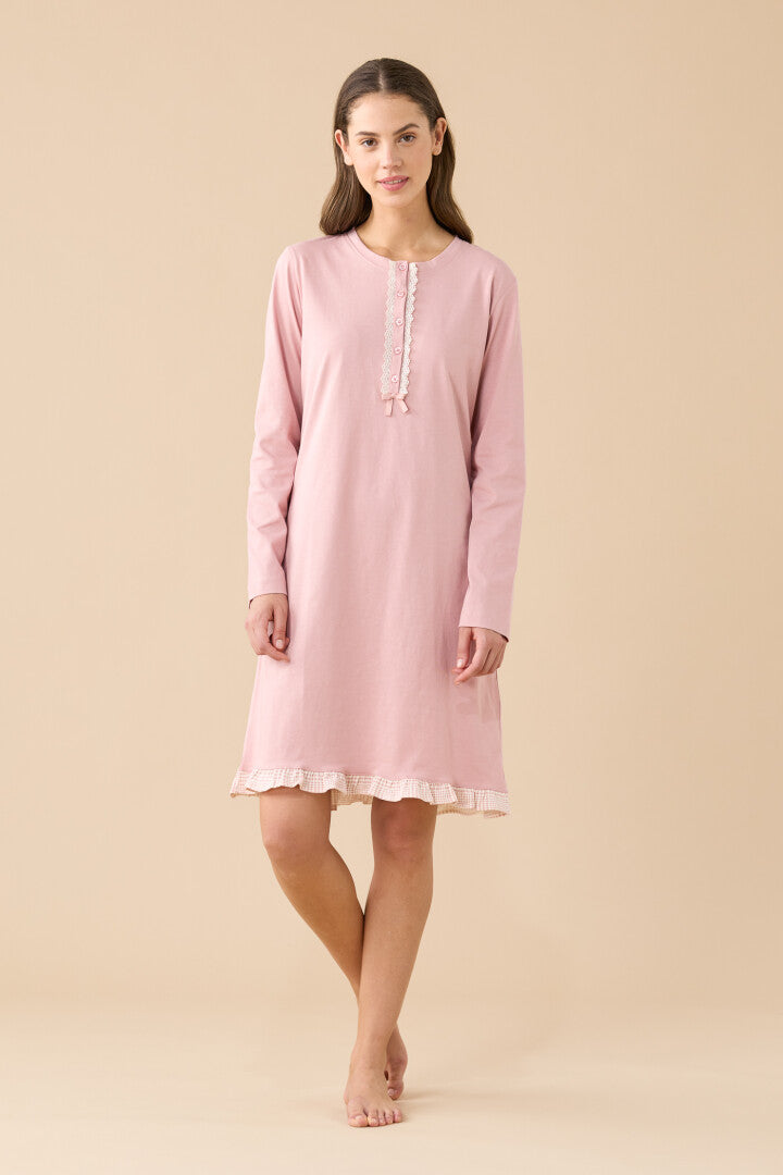 Camicia da notte donna jersey invernale Essential Noidinotte
