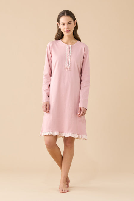 Camicia da notte donna jersey invernale Essential Noidinotte